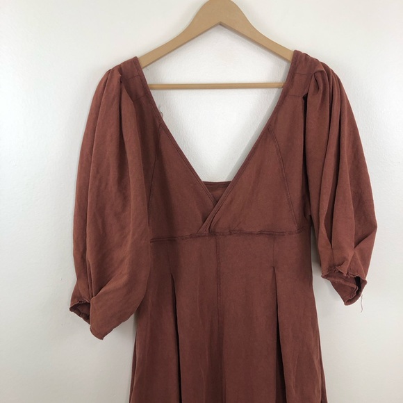 Free People Lotta Love Pleated Jumpsuit Brown Size Medium - Picture 10 of 15